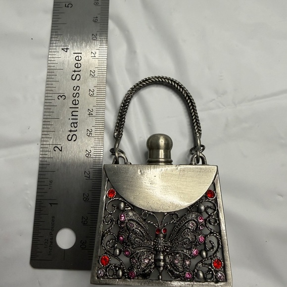 Vintage set Silver Decorative Perfume Bottle with Mirror - Picture 5 of 13